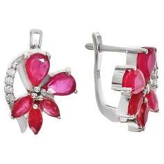 Balex Серьги 2410931272 из серебра 925 пробы с рубином корундом и фианитом