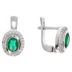 Balex Серьги 2410931314 из серебра 925 пробы с хризопразом природным и фианитом