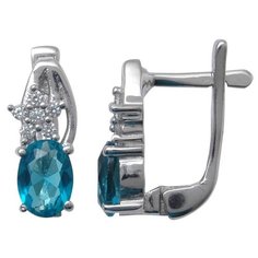 Balex Серьги 2410931523 из серебра 925 пробы с топазом Лондон синтетическим и фианитом