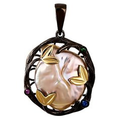 Balex Подвеска 3432930169 из серебра 925 пробы с жемчугом культивированным, изумрудом синтетическим, сапфиром синтетическим и рубином синтетическим