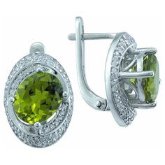 Balex Серьги 2405937308 из серебра 925 пробы с султанитом синтетическим и фианитом