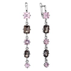 Balex Серьги 2457930020 из серебра 925 пробы с раухтопазом природным и морганитом синтетическим