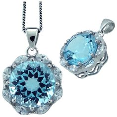 Balex Подвеска 3405935232 из серебра 925 пробы с топазом голубым природным и фианитом