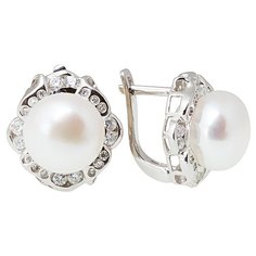 Balex Серьги 2421930263 из серебра 925 пробы с жемчугом культивированным и фианитом
