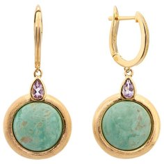 Balex Серьги 2429930095 из серебра 925 пробы с бирюзой и аметистом природным