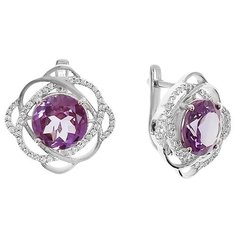 Balex Серьги 2410931260 из серебра 925 пробы с александритом синтетическим и фианитом