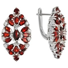 Balex Серьги 2405937155 из серебра 925 пробы с гранатом природным и фианитом