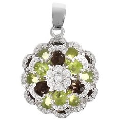 Balex Подвеска 3410931203 из серебра 925 пробы с раухтопазом природным, хризолитом природным и фианитом