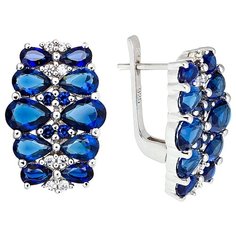 Balex Серьги 2410931689 из серебра 925 пробы с сапфиром синтетическим и фианитом