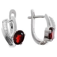Balex Серьги 2405934808 из серебра 925 пробы с гранатом природным и фианитом
