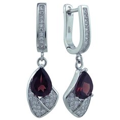 Balex Серьги 2405937536 из серебра 925 пробы с гранатом природным и фианитом
