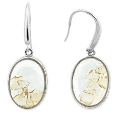 Balex Серьги 2436930188 из серебра 925 пробы с цитрином природным и ювелирным стеклом