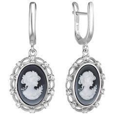 Balex Серьги 2448930042 из серебра 925 пробы с агатом природным и фианитом