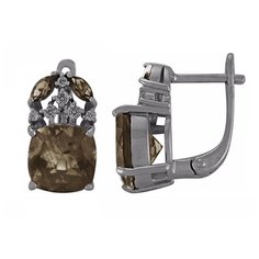 Balex Серьги 2405937199 из серебра 925 пробы с раухтопазом природным и фианитом
