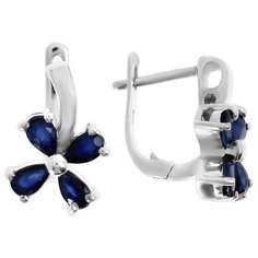 Balex Серьги 2405933161 из серебра 925 пробы с сапфиром корундом природным