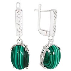 Balex Серьги 2410931681 из серебра 925 пробы с малахитом природным