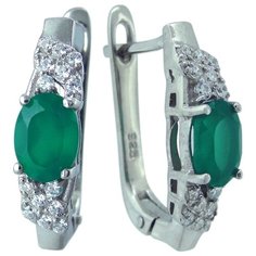 Balex Серьги 2405937602 из серебра 925 пробы с хризопразом природным и фианитом