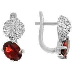 Balex Серьги 2454930065 из серебра 925 пробы с гранатом природным и фианитом