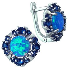 Balex Серьги 2405937625 из серебра 925 пробы с опалом и сапфиром синтетическим