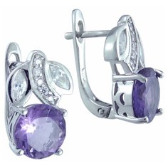 Balex Серьги 2405937306 из серебра 925 пробы с аметистом природным и фианитом