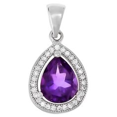Balex Подвеска 3405936653 из серебра 925 пробы с аметистом природным и фианитом