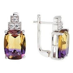 Balex Серьги 2410931698 из серебра 925 пробы с аметрином синтетическим и фианитом