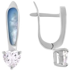 Balex Серьги 2424920269 из серебра 925 пробы с фианитом и перламутром