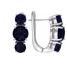 Balex Серьги 2405937081 из серебра 925 пробы с сапфиром корундом природным