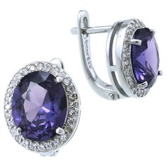 Balex Серьги 2405937033 из серебра 925 пробы с александритом синтетическим и фианитом