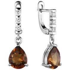 Balex Серьги 2405937719 из серебра 925 пробы с кварцем Виски и фианитом