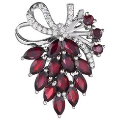 Balex Брошь 6410931770 из серебра 925 пробы с гранатом природным и фианитом