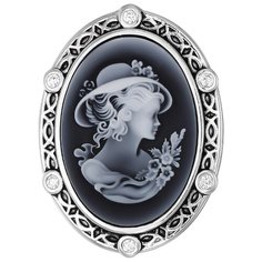 Balex Брошь 6448930046 из серебра 925 пробы с агатом природным и фианитом