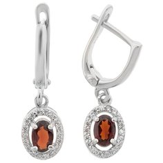 Balex Серьги 2405837622 из серебра 925 пробы с гранатом природным и фианитом