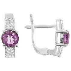 Balex Серьги 2410931329 из серебра 925 пробы с александритом синтетическим и фианитом