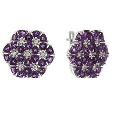 Balex Серьги 2410931196 из серебра 925 пробы с аметистом природным и фианитом