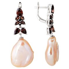 Balex Серьги 2432930168 из серебра 925 пробы с жемчугом культивированным и раухтопазом синтетическим