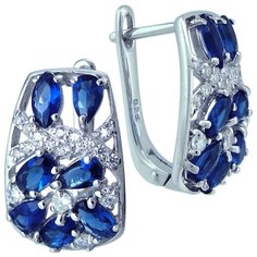 Balex Серьги 2405937655 из серебра 925 пробы с сапфиром синтетическим и фианитом
