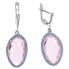 Balex Серьги 2410931283 из серебра 925 пробы с морганитом синтетическим и фианитом