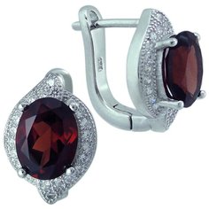Balex Серьги 2405937591 из серебра 925 пробы с гранатом природным и фианитом