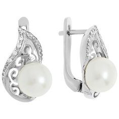 Balex Серьги 2421930071 из серебра 925 пробы с жемчугом культивированным и фианитом
