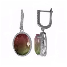 Balex Серьги 2405937115 из серебра 925 пробы с кварцем Радужным и фианитом