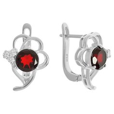 Balex Серьги 2405936982 из серебра 925 пробы с гранатом природным и фианитом