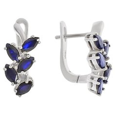 Balex Серьги 2405936963 из серебра 925 пробы с сапфиром корундом природным