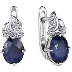 Balex Серьги 2405937786 из серебра 925 пробы с сапфиром корундом природным