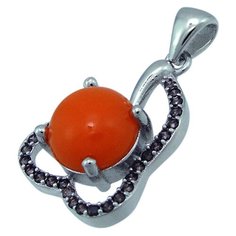 Balex Подвеска 3405937411 из серебра 925 пробы с кораллом реконструированным и раухтопазом синтетическим