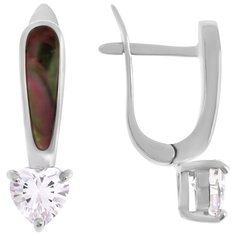 Balex Серьги 2424920271 из серебра 925 пробы с фианитом и перламутром