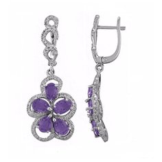 Balex Серьги 2405937046 из серебра 925 пробы с аметистом природным и фианитом