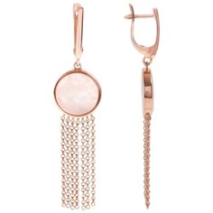 Balex Серьги 2436930163 из серебра 925 пробы с розовым кварцем природным