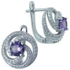 Balex Серьги 2405937515 из серебра 925 пробы с александритом синтетическим и фианитом