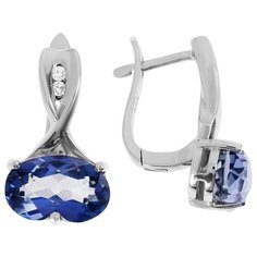 Balex Серьги 2416930147 из серебра 925 пробы с мистик кварцем природным и фианитом